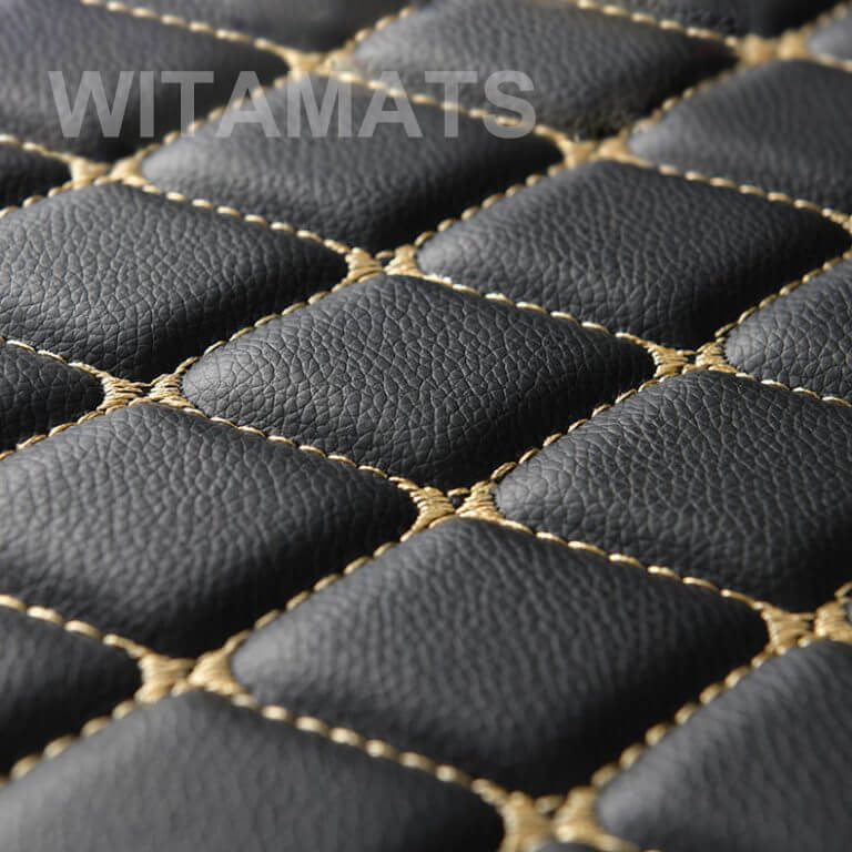 Schwarz & Beige Luxus Individuelle Auto-Fußmatten - Witamats